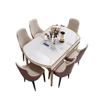 China Factory Price Scratch Resistant Scratch Resistant Tempered Glass Metal Dining Table for sale