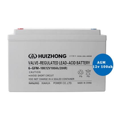 China HIZN High Density 12V 100ah Lead Acid Battery 120Ah AGM Battery Home Use 12v 150Ah Inverter Battery for sale