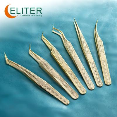 China Amazon Hot Sale ELITER Amazon Hot Sale Eyelash Extension Tweezers Wholesale Curved Tweezers For Eyelash Extender Tweezers for sale