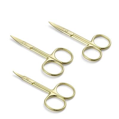 China Amazon Hot Sale Elite Amazon Hot Sale In Stock Stainless Steel Nail Scissors Manicure Gold Scissors For Cuticle Scissors Curve for sale