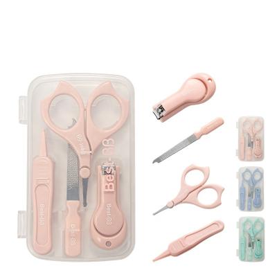 China Eco-Friendly Eliter Amazon Hot Wholesale Pink Blue Green 4 in 1 Safe Use Baby Care Kit Baby Nail Kit Manicure Kit for sale