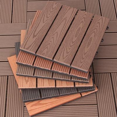 China DIY Click Lock Outdoor Flooring Wood-Plastic Composite Decking Tiles for Garden Floor for sale