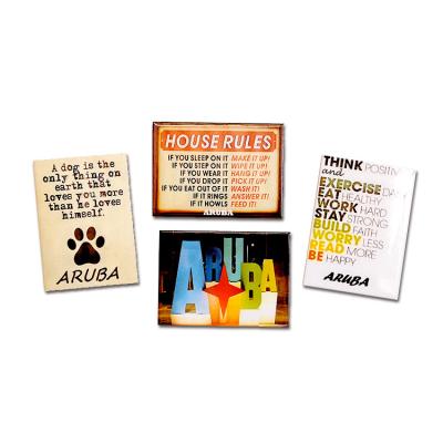 China Shape Environment Friendly Custom Tinplate Metal Travel Landscape Souvenir Fridge Magnet for sale