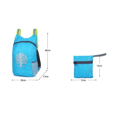 China Fashion Lightweight Nylon Folding Travel Backpack Folding Recycled Fleece Outdoor Hiking Backpack for sale