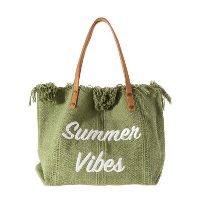 China Women's Daily Canvas Shoulder Bag Embroidery PORTABLE Loved Shopping Bag Students Books Bag Thick Cotton Cloth Tote Handbags For Girls for sale