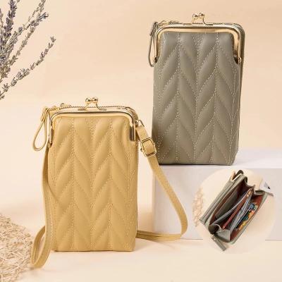 China Portable Messenger Bag Fashion Crossbody Shoulder Bags PU Leather Clutch Bolsas Ladies Mini Phone Bag Women Wallets Pinch Purse for sale