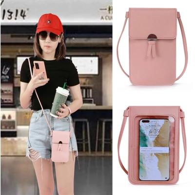 China New Summer Portable Women Outdoor Pocket Wallet Cross - Body Bag Mobile Phone Screen Heart Shaped Decorative Touch Daily for sale