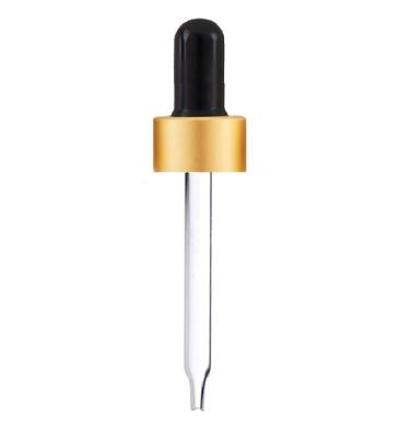 China Black White Regular Calibration Printed Eye Dropper Glass Gold Silver Metal 20-400 22-400 For Boston Round Euro Essential Oil Bottles for sale