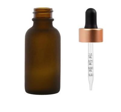 China 18-415 Gold Silver Glass Pharmaceutical Calibration Printed Eye Dropper For Boston Round Bottles Euro Essential Oil Bottles for sale