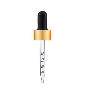 China 20-400 22-400 18-400 Gold Silver Glass Printing Calibrated Eye Dropper Black White Regular For Boston Round Euro Essential Oil Bottles for sale