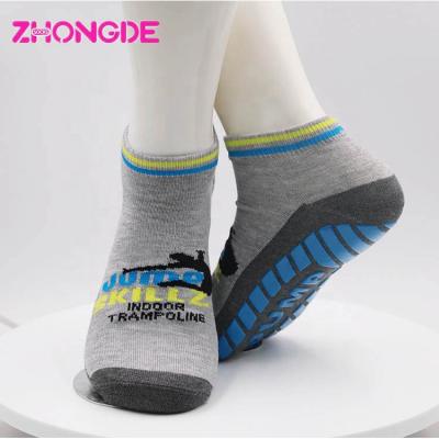 China Non Slip Grip Socks Antibacterial Loose Indoor Fashionable Trampoline Socks Custom Design Available for sale