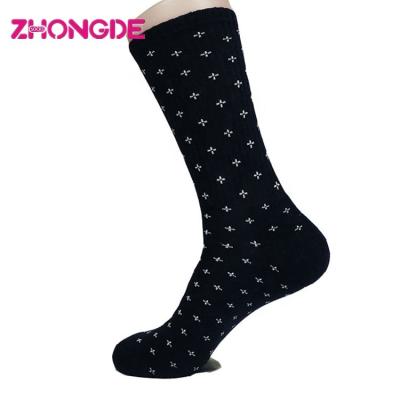 China Breathable Jacquard Custom Design Over The Calf Socks For Men &mid Calf Socks For Business Work for sale