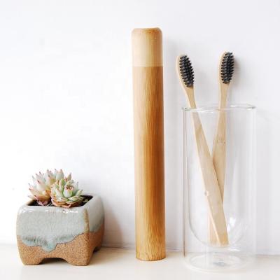 China Hot Selling Biodegradable And Eco-friendly Bamboo Disposable Toothbrush Travel Case Customized Logo for sale