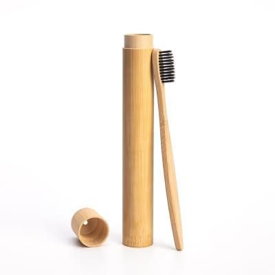 China Disposable biodegradable and eco-friendly hot sale bamboo toothbrush with travel toothbrush case for sale