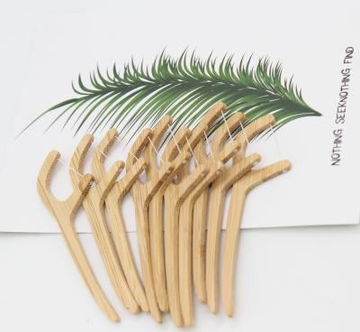 China Biodegradable Hot Selling Bamboo Flosser Flosser Eco Friendly Floss Bamboo Toothpick for sale