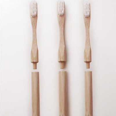 China Manul Biodegradable Variable Heads Detachable Removeable Head Bamboo Toothbrush With Remove Brush Head for sale