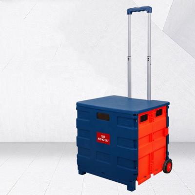 China Factory Price Wholesale Durable 2022 Shopping Trolley Plastic Folding Trolley Supermarket Grocery Cart Lightweight Trolley Wheels for sale