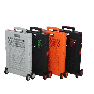 China Large capacity and hollow- use dura plastic 4 wheels personal large capacity shopping cart for supermarket office grocery store for sale for sale