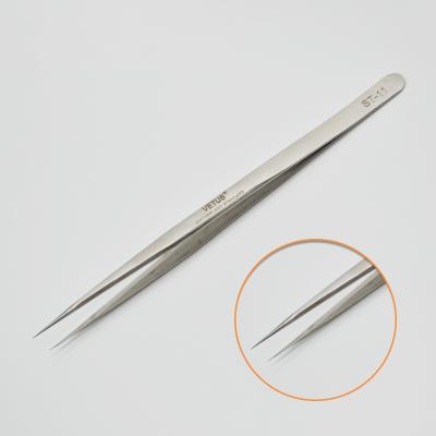 China Non Magnetic Lash Tweezers Stainless Steel Straight Lash Tweezers ST-11 Non Magnetic Eyelash Tweezers VETUS for sale