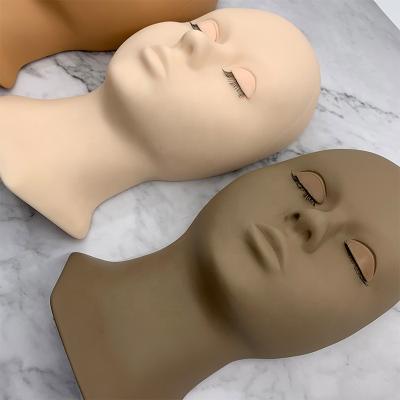 China Silicone Love Beauty Silicone Mannequin Dolly Head Lash Extension Pricatice Soft Mannequin Head for sale