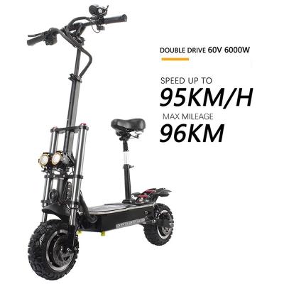 China 5600w Double Motor Folding Kick Scooter 85KM Off Road Unisex High Speed ​​Electric Scooter 11 Inch Width Wheel Adult Scooter for sale