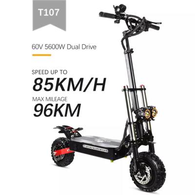 China 85KM Electric Scooter 5600w Double Motor Folding Kick Scooter Unisex 85KM Off Road Adult Scooter 11 Inch Width Wheel With High Speed for sale