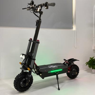 China High Powerful High Speed ​​85km Off Road Double Motor 5600w Folding Unisex Adult Kick Scooter 11 Inch Wide Wheel Electric Scooter for sale