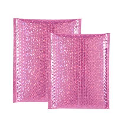 China Pink Custom Mailing Mailing Bags Messenger Delivery Courier Bags Impact Resistance Metal Foil Poly Bubble Mailers Air Padded Envelopes Mailing Bags for sale