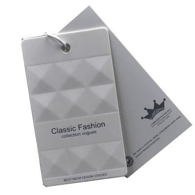 China Factory Sustainable Custom Accessories Your Own Logo Apparel Garment Swing Paper Hang Tag for sale