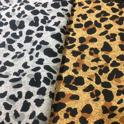 China Viable NO MOQ Custom Digital Print On Fabric Leopard Pattern Fabrics For Clothes Woman for sale