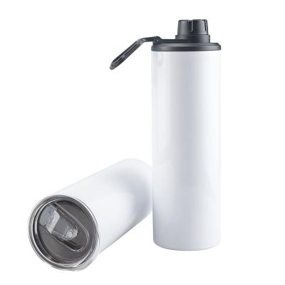 China 20oz Sublimation Double Wall Stainless Steel Disposable White Lean Tumblers With Handle Lid Coffee Mug Insulated Drinkware Water Bottle for sale