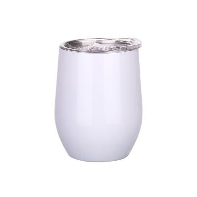 China Wholesale 12oz Double Wall Viable Hot Stainless Steel Vacuum Bulk Sublimation Wine Tumblers Blank Sublimation Egg Wine Mug for sale