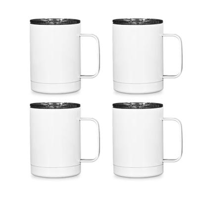 China Travel Stemless 12 Oz Double Sublimation Stainless Steel Factory 304 Disposable Wall Masks Coffee Mug With Handle BPA Free Lid for sale