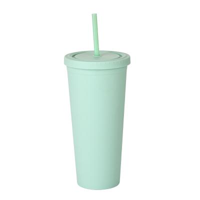 China Sustainable Wholesale Plastic Cup Tumblers 16oz Clear Acrylic Tumbler Cups With Straw for sale