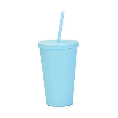 China Sustainable Tumblers With Lids 16oz Colored Acrylic Mugs With Lids And Straws Plastic Bulk Tumblers for sale