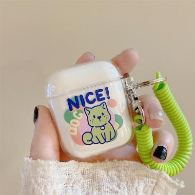 China Anti-fall printing cartoon cute anime dog diy personalized customize 2022 new arrivals tie collar earphone accessories for air pod cases for sale