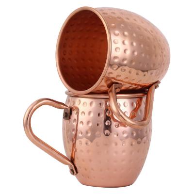 China Amazon Best Seller Sustainable Moscow Mule Mugs Brass Copper Mug Set of 4 Custom Hammered Copper Cup Mugs for sale