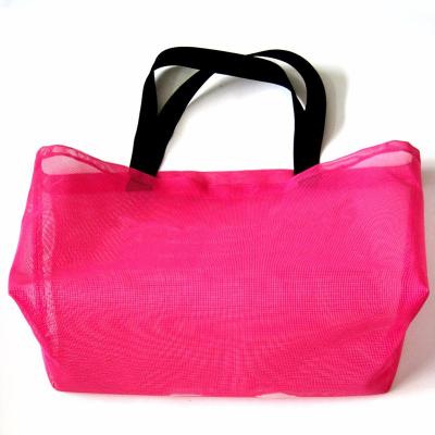 China OEM High Quality LIGHTWEIGHT Reusable Colorful Mesh Beach Tote Bags Mesh Shopping Bag With Drawstring for sale