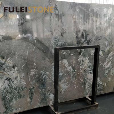 China Modern Natural Stone Green Beauty Granite Slab For House Design for sale