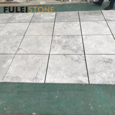 China Modern good quality Castle Gray Marble Tundra Marble honed finish cut to class for sale