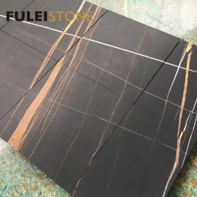 China Modern St Laurent Marble Black Aziza Marble Aziza Black Marble Tiles Black for sale