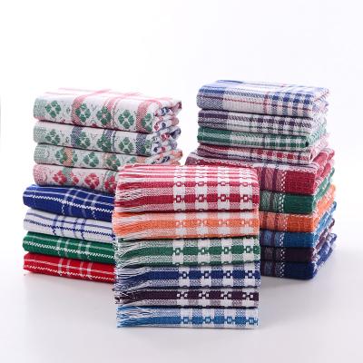 China Wholesale Superdry Kids Safe Polyester Honeycomb Cotton Gauze Plaid Dish Towels Tea Towel for sale