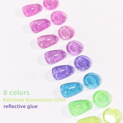 China Nail Salon DIY Nail Art OEM Festival New Broken Diamonds Fix Disco Glitter Neon Fluorescent Reflective Nail Gel Polish For Nails Supplies Salon for sale