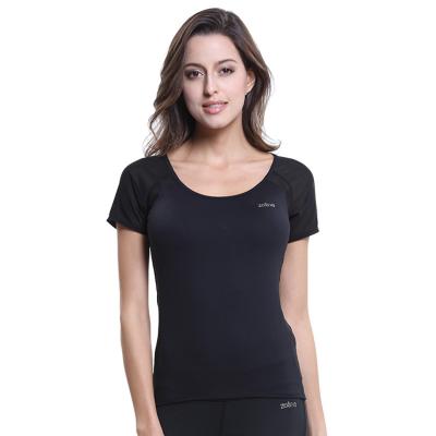 China Lady's Sports Wear Women Top Breathable T-shirt Melanin Running T-shirt for sale