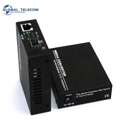 China FTTH 10/100/1000M fiber optic to rj45 media converter SFP media converter for sale