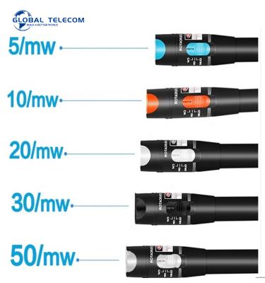 China 1.5V*2 vfl Fault Locator 20 kilometer 1mw 10mw 20mw 25mw 30mw 50mw visual optical power meter with vfl for sale