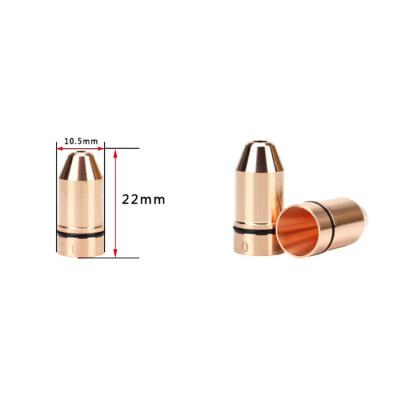 China Single Layer Fiber Laser Cutting Machine Head Chrome Plating Bullet Laser Nozzle Diameter 10.5mm*22mm Laser Consumables for sale