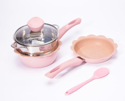 China Medical stone non-stick pot noodle baby pot small milk pan frying pan set multifunctional viable baby food pot for sale