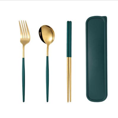 China Sustainable Environmental Protection Wedding Hotel Stainless Steel Dinnerware Fork Spoon Chopsticks 3 Tableware Sets for sale