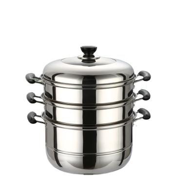 China Thick pot soup steamer gift pot household 28CM universal viable double thick three layers of stainless steel steamer for sale